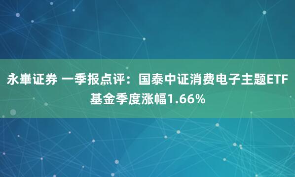 永崋证券 一季报点评:国泰中证消费电子主题ETF基金季度涨幅1.66%