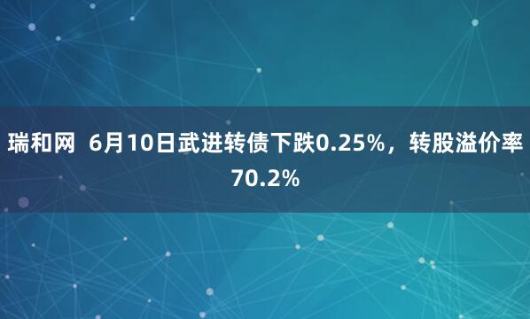 瑞和网 6月10日武进转债下跌0.25%,转股溢价率70.2%